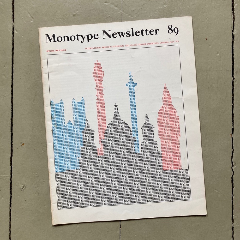 1971 Monotype Newsletter 89 Printmaking Font Lettering Typology Type Press